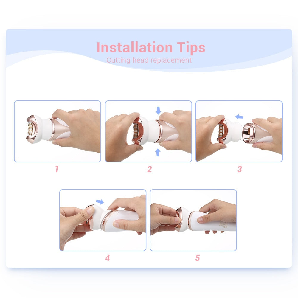 Set Épilateur et Rasoir Rechargeable 4-en-1
